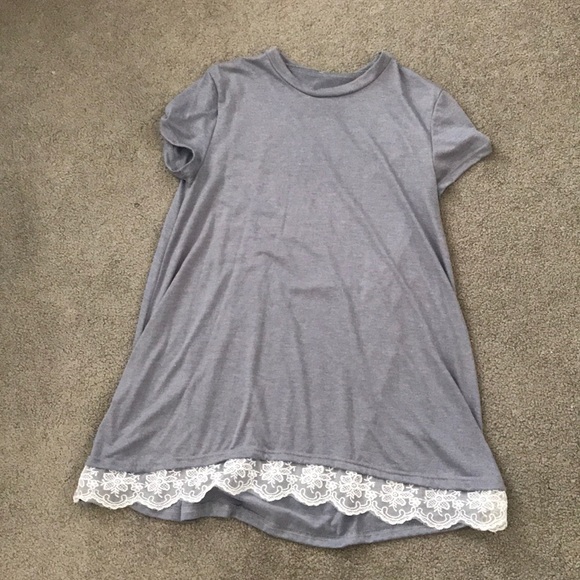 Womens Lace Short Sleeve A-Line Tunic - Picture 3 of 3